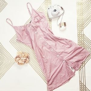 Pink and white polkadot sun dress